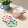 ANATTASOUL Flamingos Wooden Coasters Set of 9 Bulk(3.9")