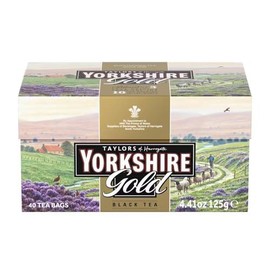 Yorkshire Tea, Gold, Pillow Tea Bags, 40 Count (Pack of 5), Premium Blend, Rich, Smooth, and Satisfying, Classic British Breakfast Blend, Caffeinated, Enjoy Hot or Iced, 40 Teabags
