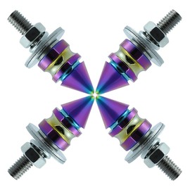 Bashineng Spike License Plate Screw Fasteners Kit License Plate Bolts Decoration Stainless Steels Aluminum Alloy Universal Fit Most Cars Truck Motorcycle 4 Pcs (Multicolor)