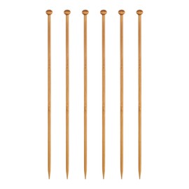 HARFINGTON 6Pcs 4.5mm Bamboo Knitting Needle Straight Single Pointed 10 Inch Long Wooden Sweater Knitting Needles US Size 7 for Yarn Beginners Hand Sock DIY