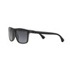 Emporio Armani Men's EA4033 Square Sunglasses, Rubber Black and Grey/Gradient