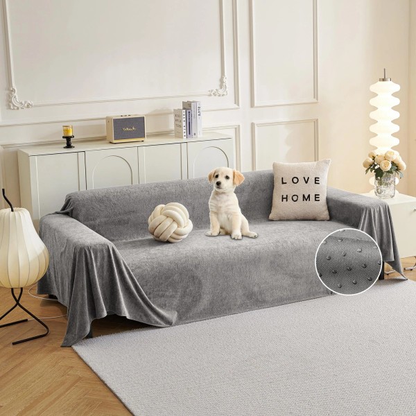 Couch Cover Sofa Cover for 2 Cushion Couch, Non-Slip Soft