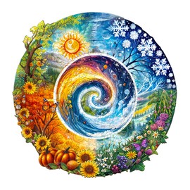 Funnli Wooden Puzzles for Adults and Children, Unique Animal Shape/Plants Wooden Puzzle (Lifetime), Puzzle Made of Animal Pieces