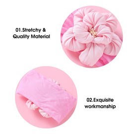 JIAHANG Baby Girls Large Flower Headwrap Nylon Stretchy Silk Turban Headband 6Pcs Set for Newborn Infant Toddlers (Dasiy flower)