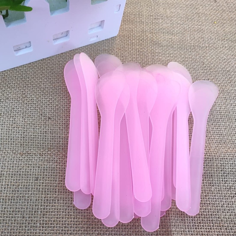 Ebonee 100 Pcs Plastic Cosmetic Mask Spatulas, 5 Inch Disposable