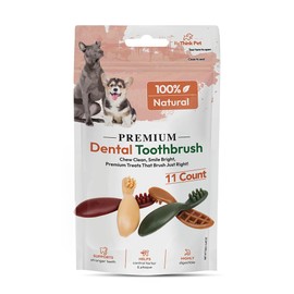 ReThink Pet Premium Dental Toothbrush Treats for Dogs – Odor-Free & Natural Dog Treats with Irresistible Flavor That Help Reduce Plaque and Tartar Buildup, 11 Count