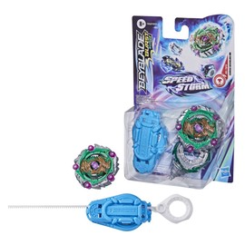 Beyblade F0527 Burst Surge Speedstorm Curse Devolos D6 Spinning Top Starter Pack Balance Type Battling Game Top with Launcher, Toy for Children, Multicoloured, One Size