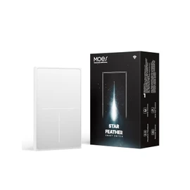 MOES Full Touch Smart Switch, SF(Star Feather 2026 Version) Wall Light Switch, Neutral Wire Required, Anti-Glare Panel, 2.4GHz WiFi Work with Smart Life/Tuya App, Alexa and Google Home White 3 Gang