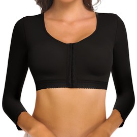 JOYSHAPER Upper Arm Shaper for Women Compression Sleeves Faja Post Surgery Slimming Posture Corrector Shapewear Tops Black XL