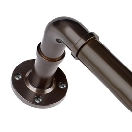 Curtain Rod 16 to 30 Inch, HOTOZON 1 Inch Heavy Duty Industrial Curtain Rods for Windows, Blackout Wrap Around Splicing Drapery Rods for Windows, Antique Bronze