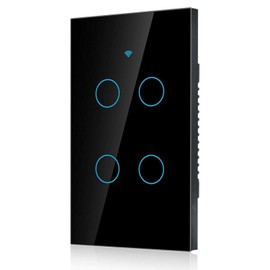 Apagador WiFi Inteligente de Pantalla Táctil, Control de Voz, Luz de Pared, Círculo Único para el Hogar, Compatible Con Alexa/Google Home