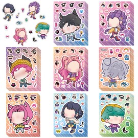 COGVOHY 32 PCS Make a Face Stickers Sheets, Dress Me Up Korean Pop Music Stickers for DIY Creative, Kpop Make Your Own Mix and Match Sticker