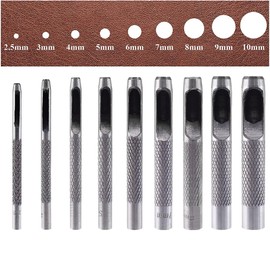BTtime Hole Punches (0.1 inch (2.5 mm), 0.12 inch (3 mm), 0.2 inch (4 mm), 0.2 inch (5 mm), 0.2 inch (6 mm), 0.3 inch (7 mm), 0.3 inch (8 mm), 0.3 inch (9 mm), 0.4 inch (10