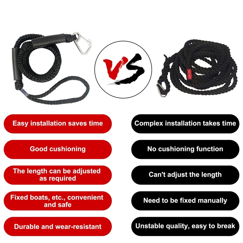 Bungee Dock Line Mooring Rope Bungee Cord for Boats Kayak