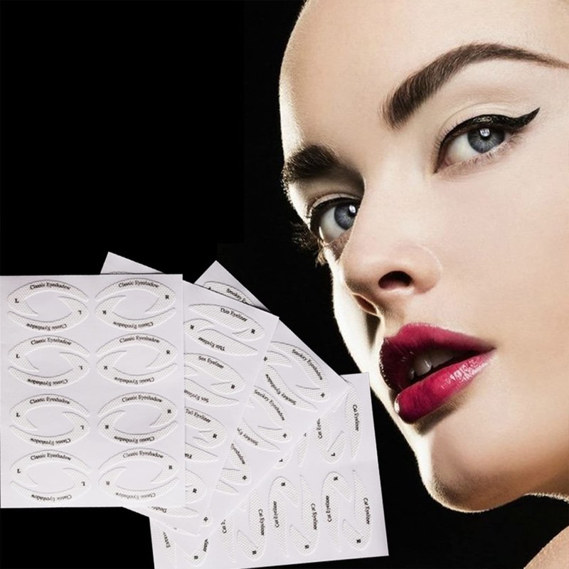 64 Pcs Cat Eyeliner Eyeshadow Stencil Stickers,Eyeliner Stencils Stickers,Eyeliner Stencil