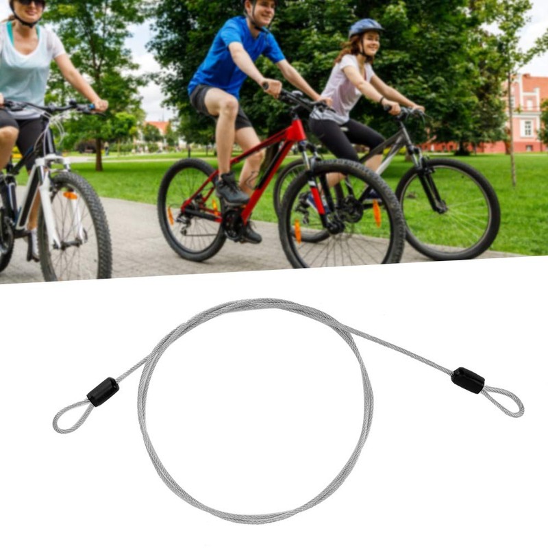 Lock Cable, 39.4in Stainless Steel Cable with Looped Ends, Security