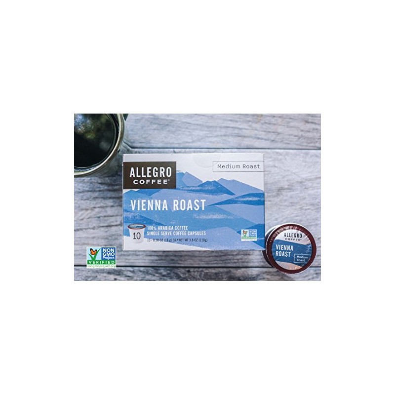 Allegro Coffee, Coffee Vienna Roast Pods 10 Count, 3.8 Ounce