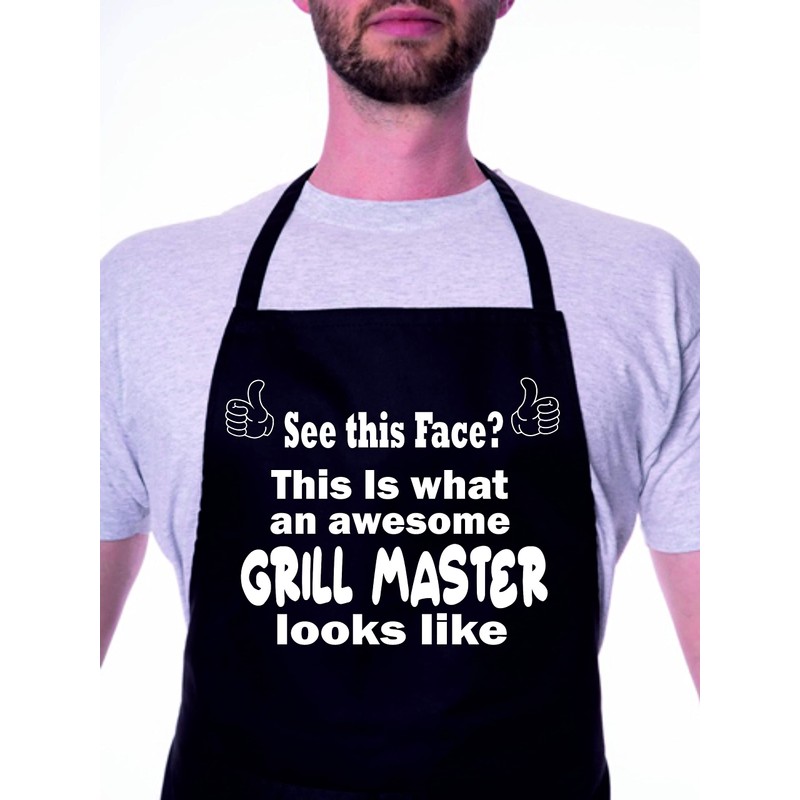 Print4U Awesome Grill Master Novelty Funny Apron BBQ Slogan Baking