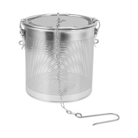 Spice Infuser Basket Stainless Steel Steeper Tea Cooking Infuser with Extended Chain Hook, Extra Fine Mesh Tea Strainer for Brew Loose Leaf Tea(4.3L)