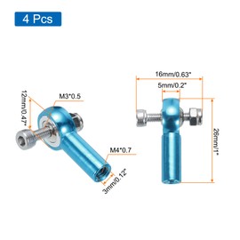 uxcell M4xL26mm Ball Rods End Head Ball Joint Buckle Steering Connecting Pushrod Tie for RC Model with Nuts 4Pcs