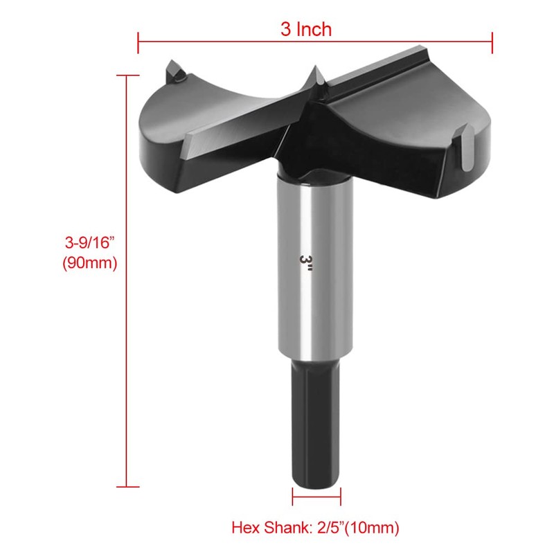 ASNOMY 3 Inch Forstner Drill Bit, Carbide Tipped Forstner Bit