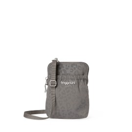 Baggallini Women's Bryant Pouch with RFID, Pewter Cheetah, One Size