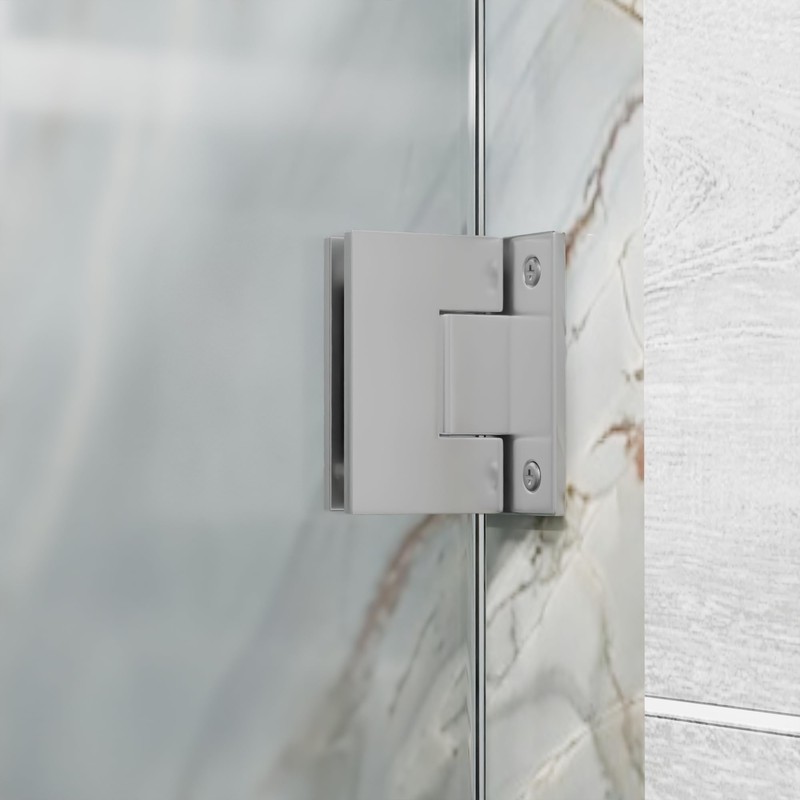 Brixwell Shower Door Wall Mount Hinge with Full Back Plate,