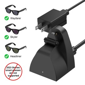 Underhub Charging Stand & Cable MG1S Compatible with Wayfarer Headliner Skyler Smart Glasses, Mini and Portable, Smart Glasses Charging Dock with 59" Charging Cable with USB Output
