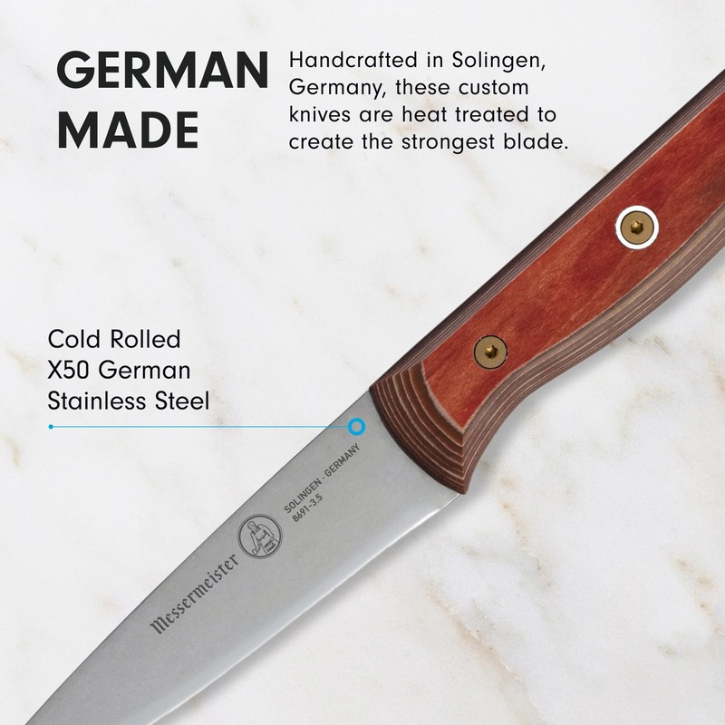Messermeister Custom 3.5” Paring Knife, Terra Red - X50 German