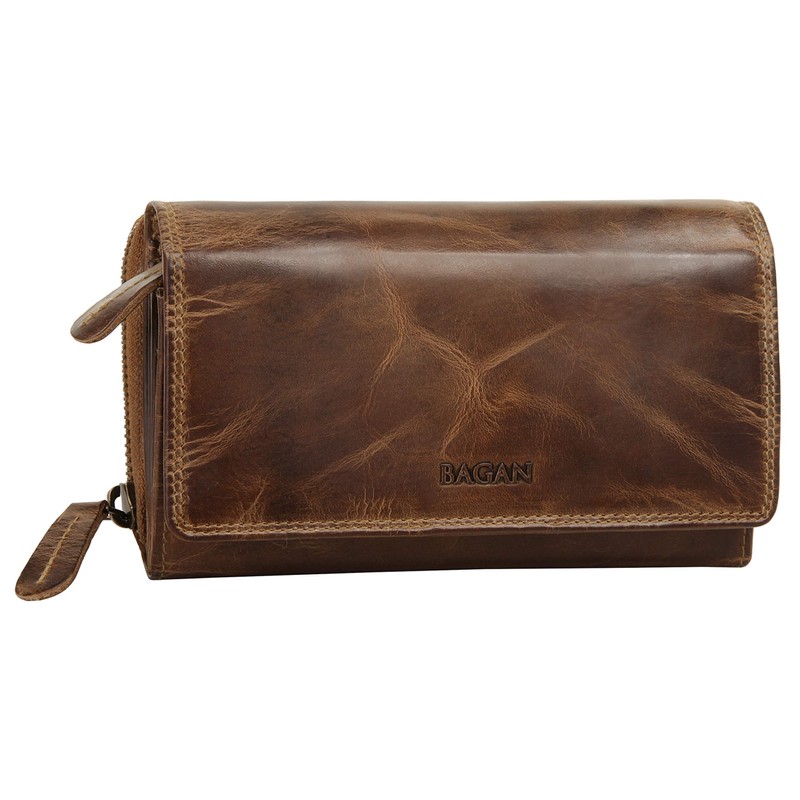 BAGAN Women's Wallet Genuine Leather Brown – 020797