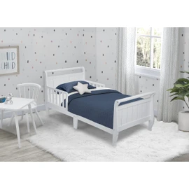 Delta Children Wood Sleigh Toddler Bed, White