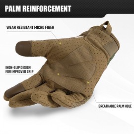 WTACTFUL Airsoft Gloves for Men Women Flexible Breathable Touch Screen Full Finger Gloves for Painball Motorcycle Cycling Motorbike Medium Camo