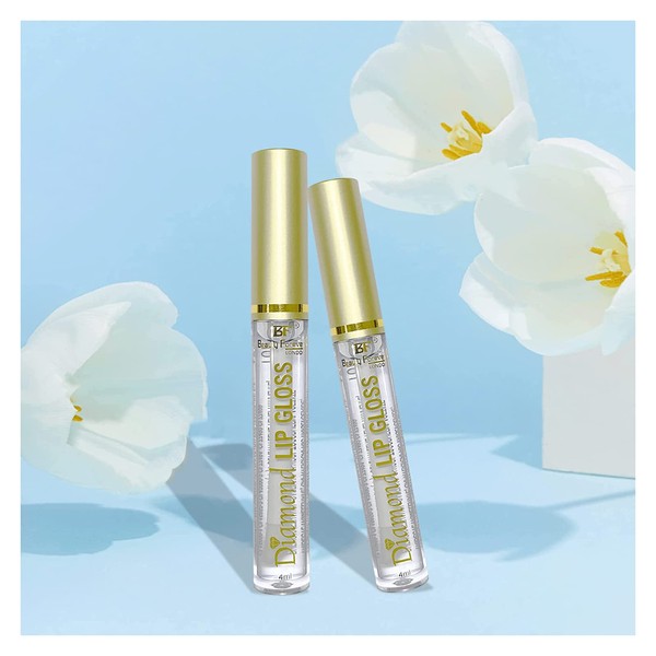 Beauty Forever Diamond Lip Gloss Clear, With Vitamin E and Vanilla Flavour, 4ml (Pack of 2)