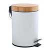 MSV Aza Cosmetic Bin 3 Litres Stainless Steel Bamboo with