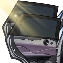 Pack of 2 Sun Protection Car Baby with UV Protection, Car Window Sun Visor for Children, 110 x 75 cm, Stretchy Sun Protection for This, Universal Fit for Most 99% Cars, Privacy for Your Family