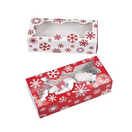 Christmas Snowflake Cookie Treat Boxes - 12 Bakery Boxes - Holiday Party Supplies