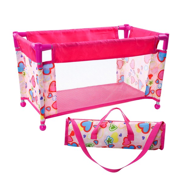 BABESIDE Doll Pack N Play Baby Doll Cribs for Girls