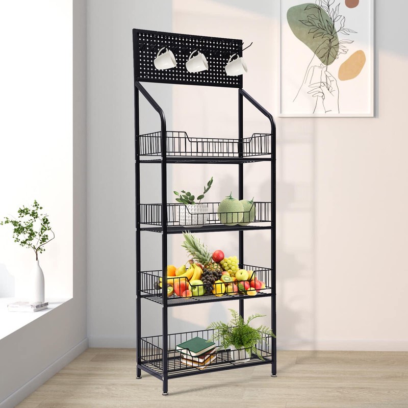 MUSESPANI 4-Tier Storage Shelves, Garage Shelving Units Multi Kitchen Storage