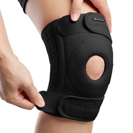 AVIDDA Knee Support, Patella Tendon Knee Brace with Side Stabilizers for Running, Sports, Joint Pain, Arthritis, Adjustable Knee Support Brace for Men Women Grey