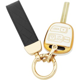 AYGUCEKE TPU Protective Key Fob Cover Compatible with Lexus ES GS GX IS LS LX RX SC IS300 IS330 ES300 ES330 RX300 RX330 RX350 LX470 GS300 GS400 GS430 GX470 RX400h SC430 Key Fob (WH)