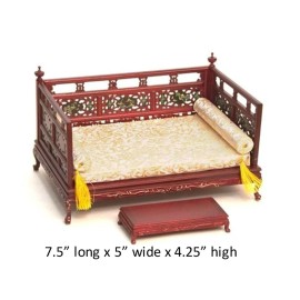 International Dollhouse Miniatures CHINESE DAY BED - OPIUM BED 1:12 SCALE DOLLHOUSE MINIATURES