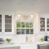 Zlierop Pendant Lights Kitchen Island with Frosted Glass, Brushed Nickel
