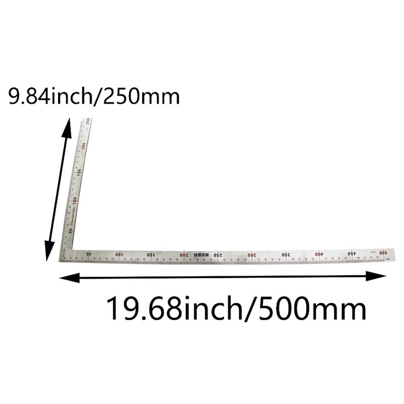 Utoolmart Right Angle Ruler, Framing Square Ruler, 250 x 500mm