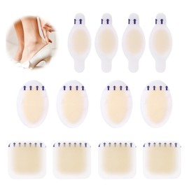 EsiFare Shoe Slip Prevention Tape, 3 Types, Shock Absorption, 12 Pieces, Anti-Abrasion Pad, Anti-Abrasion Stickers, Abrasion Resistant, Easy Operation, Foot Protective Pads, Heel Pads, Shoe Slip