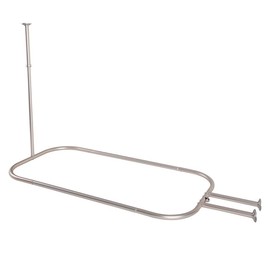 Utopia Alley HP1XX Rustproof Aluminum Hoop Shower Rod With Ceiling Support for Clawfoot Tub, 46 Inch Size by 22 Inch - Color: Brushed Nickel