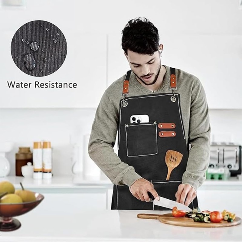 MTSDM Canvas Aprons, Work Aprons for Men Women, Adjustable Luxury