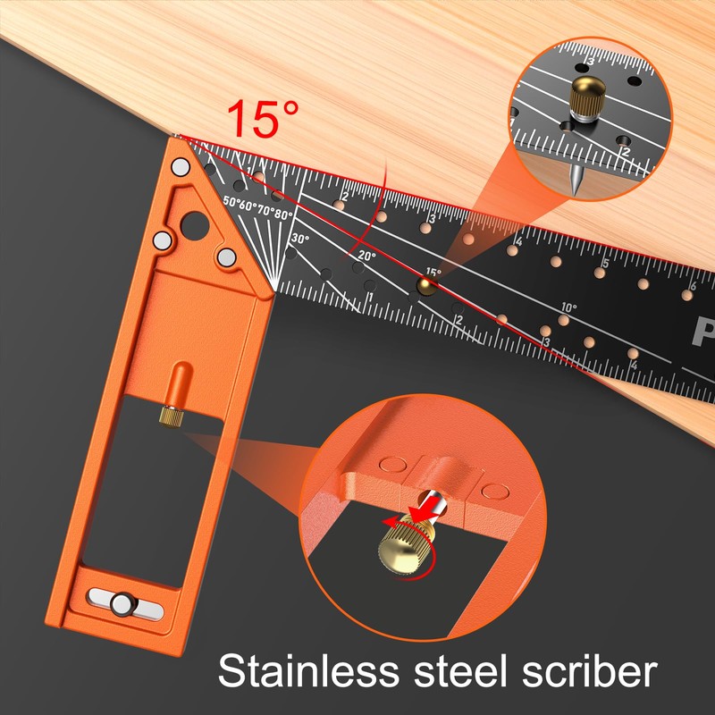 12” Woodworking Square Ruler - Preciva Right Angle Ruler Carpenter