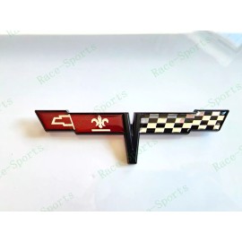 AUTO 1PC Black Rear Gas Lid Crossed Flag Emblem Badge 1981 C3 Corvette