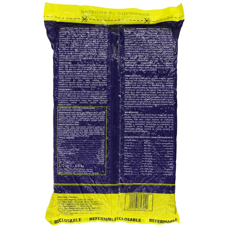 Hagen Pigeon & Dove Seed, Original Formula Bird Food, 6