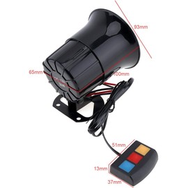 DriSentri Car Alarm Siren, 12V 30W Car Motorcycle Alarm Warning Siren Horn 3 Sound Loud Speaker for Car/Motorcycle